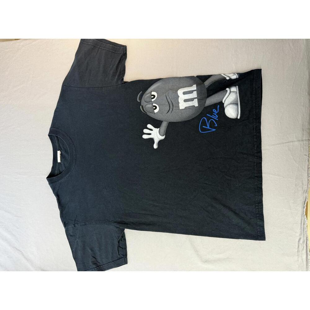 Y2k Blue M&M Candy Mascot T-Shirt Peanut M N M Wraparound -L